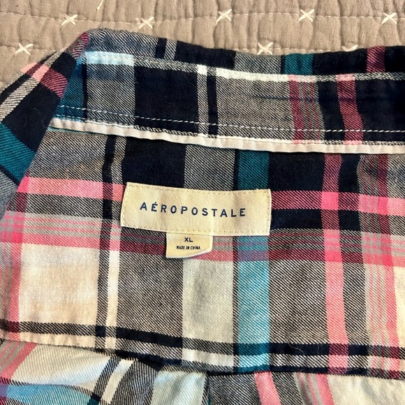 (Bundle 2 for $20) Aeropostale Women’s Plaid Flannel Shirt - 100% Cotton Size XL - Picture 3 of 4
